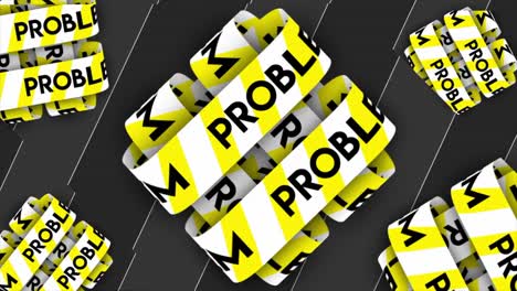 yellow and black caution tape with the word problem