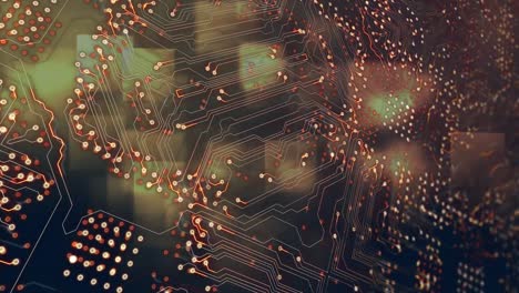Animation of processor socket over dark background