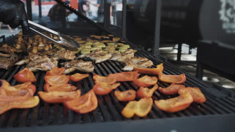 grilled food at an outdoor market