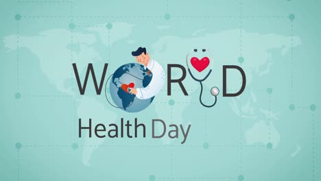 Animation-of-world-health-day-text-over-network-of-connections-on-blue-background