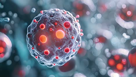 microscopic view of a virus or pathogen