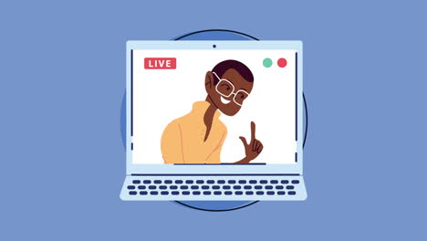 man in a video call