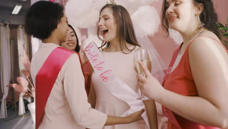 Close-Up-View-Of-Happy-Bachelor-Girl-With-Her-Friends