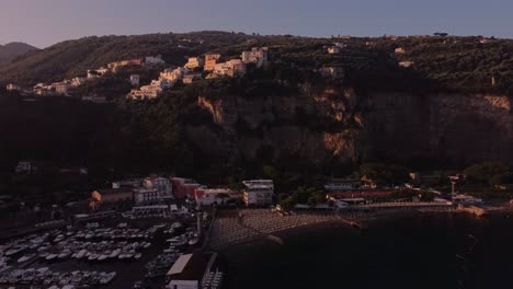 sunrise over little town in italy on the amalfi coast
