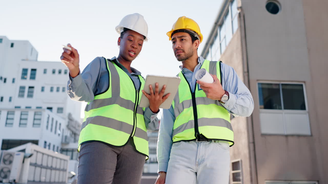 reunión en el sitio de construcción