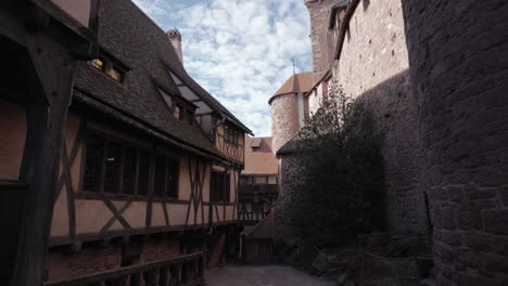 view of the houses and castle walls inside the historical castle, neighborhoods inside the castle