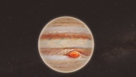 júpiter norte a polo sur disparo de rotación rápida - animación espacial 4k