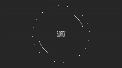 texto retro del viernes negro en círculo con puntos en gradiente negro