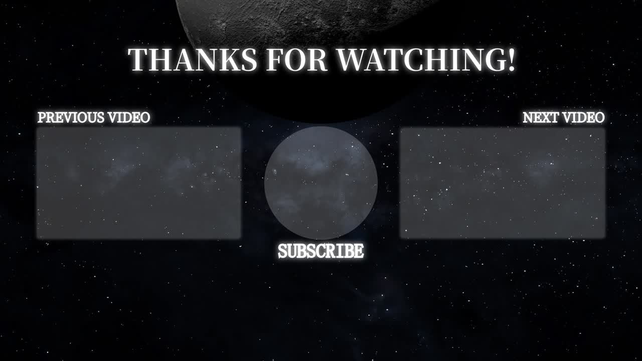 la luna espacio de la tarjeta de finalización pantalla de finalización gráficos de movimiento