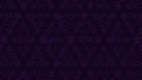 abstract symmetrical network of interconnected circular lines on dark background
