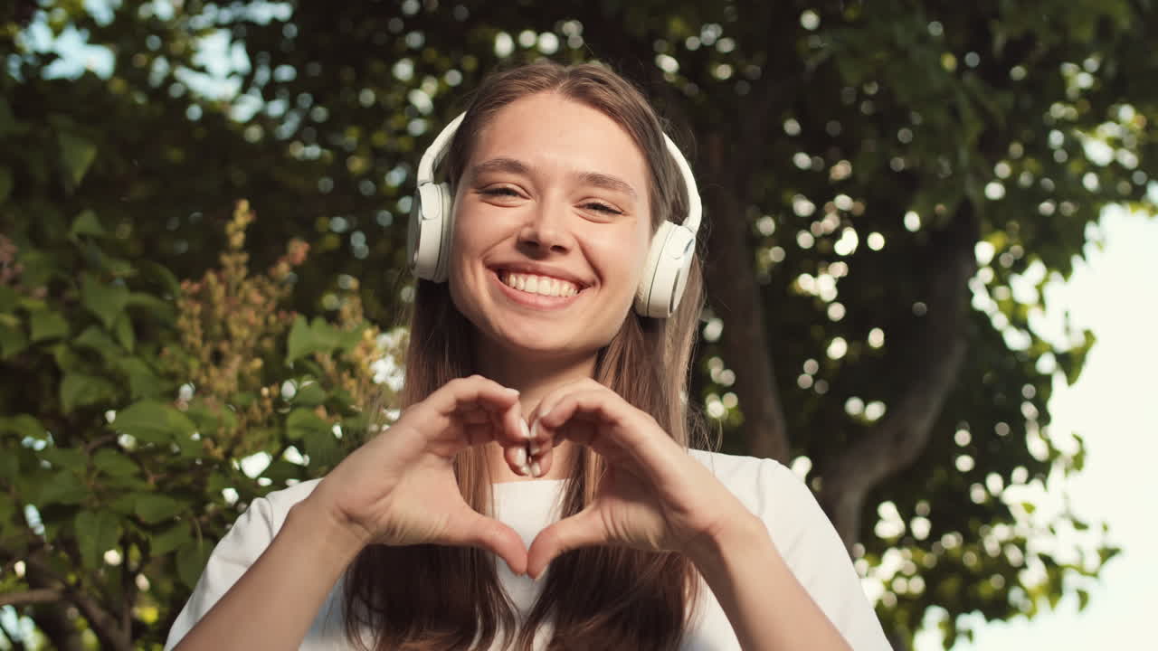 Woman Showing Heart Sign with Hands