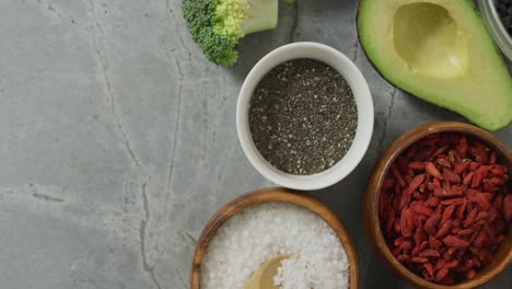 Video-of-fresh-fruit-and-vegetables-on-stone-kitchen-worktop