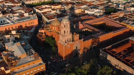 Centro-Histórico-De-La-Ciudad-De-Querétaro,-Vista-Aérea