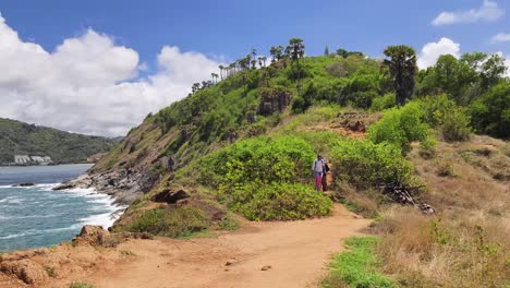couple hiking at khao laem ya national park, thailand
