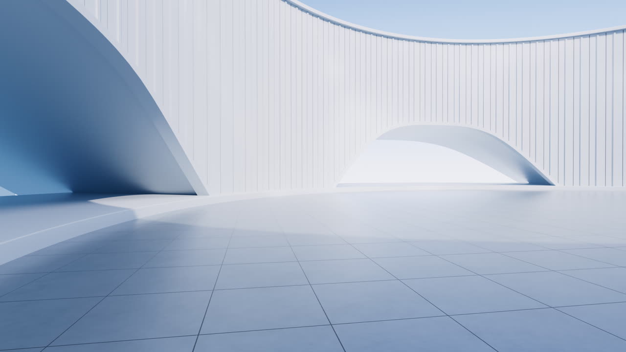 terreno vuoto con sfondo di edificio bianco, rendering 3d.