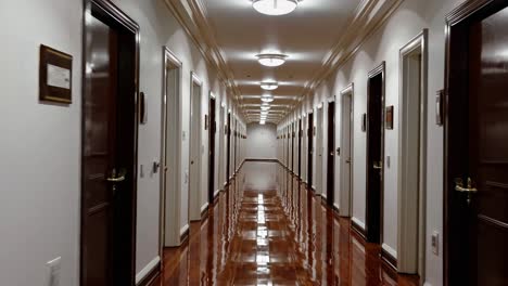 empty hotel corridor