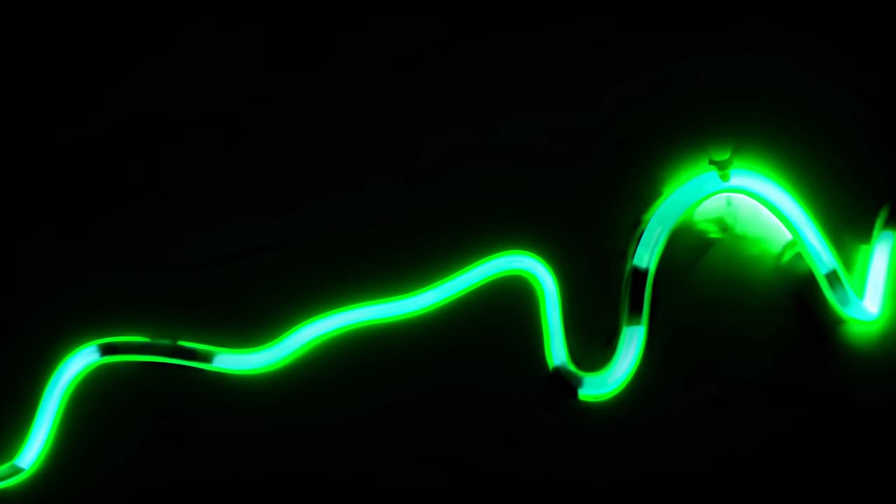 Abstract Green Neon Light Painting