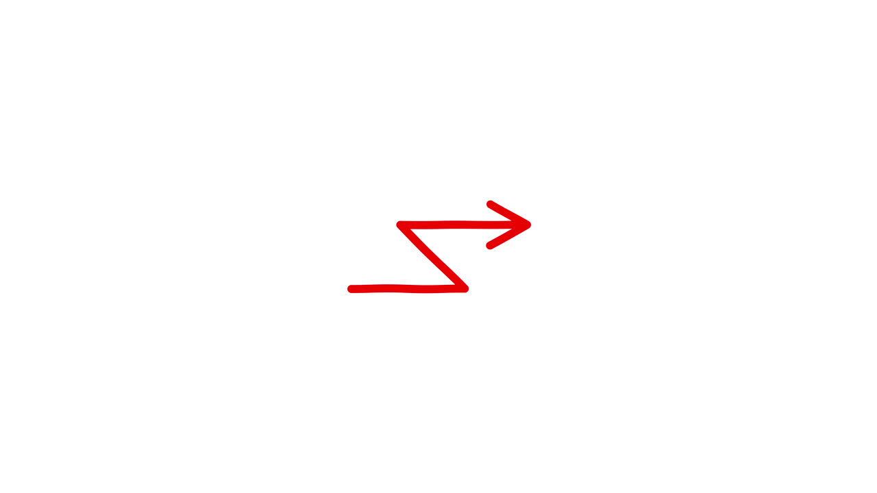 Animated Red Arrow Drawing on White Background