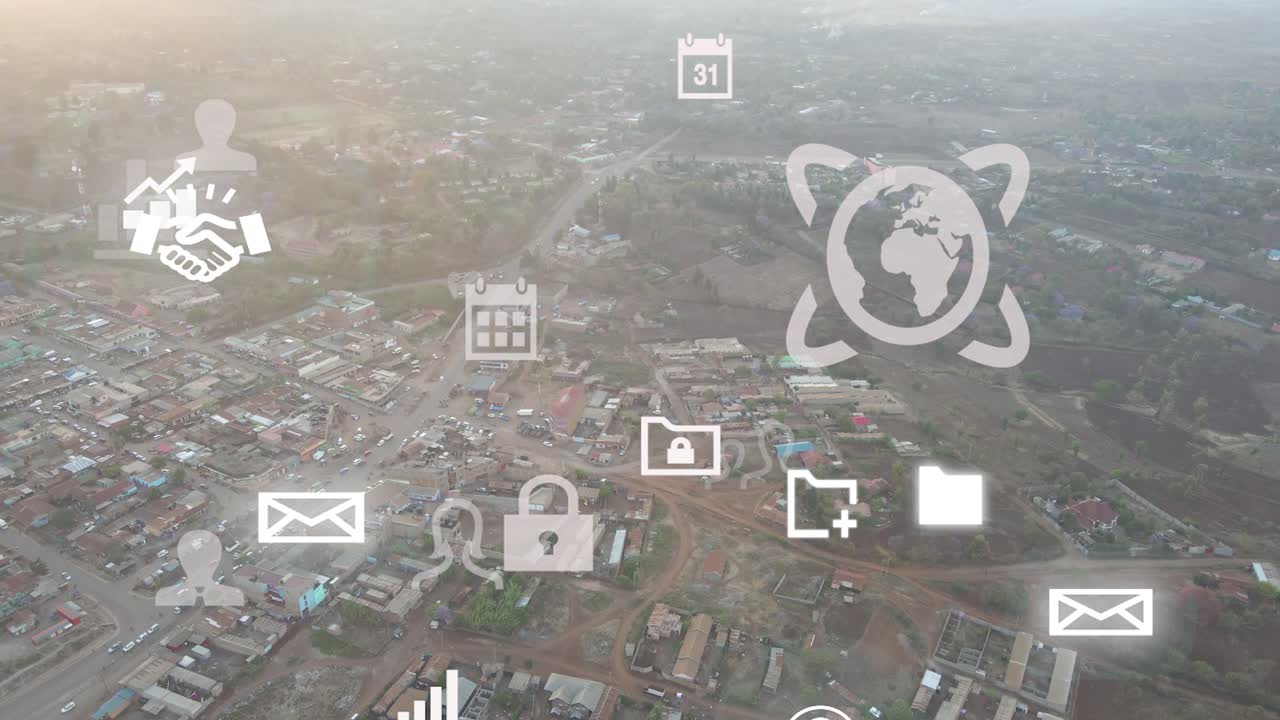 vista de paisaje de la ciudad-drone