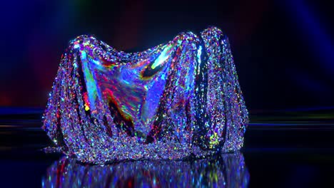 drapado de cristal iridescente