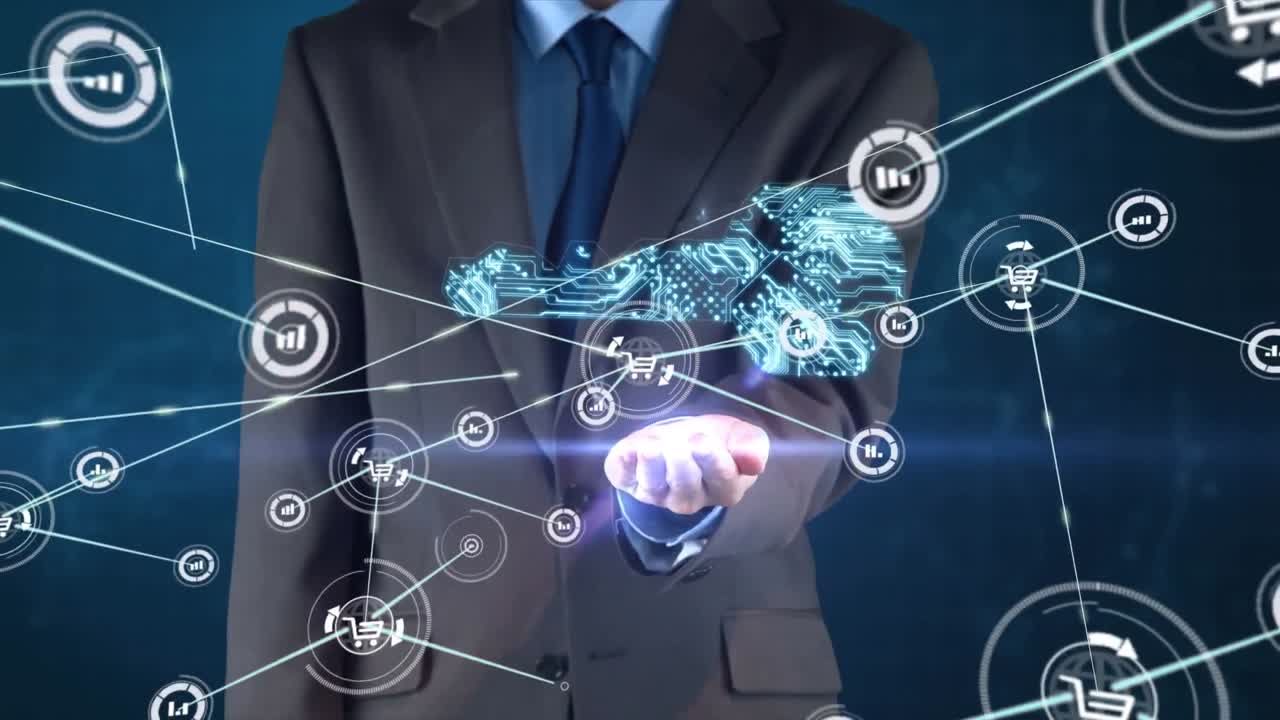 아이콘, 디지털 키 및 사업자와의 연결 네트워크의 애니메이션