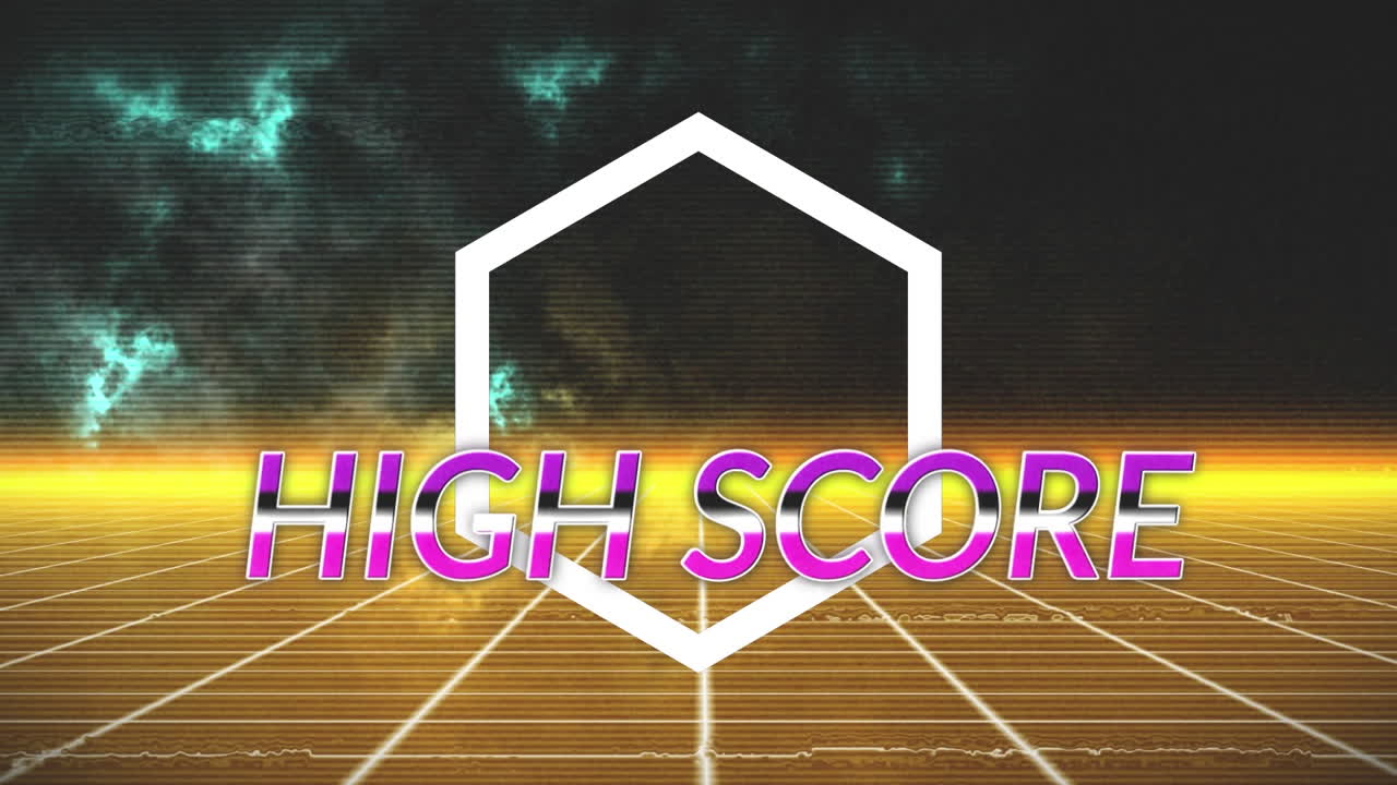 Animation of high score text over shapes