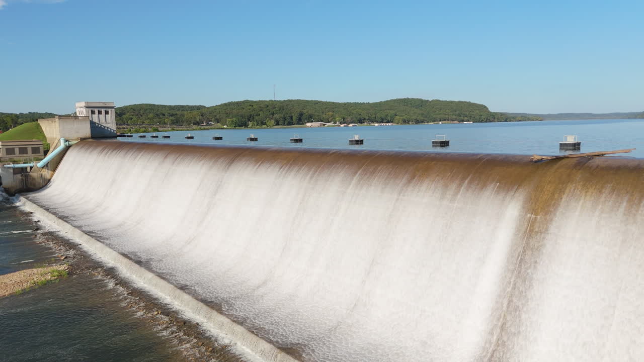 Drone Shot Of Spavinaw Spillway In Oklahoma, USA