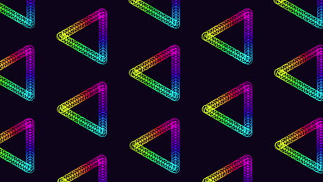 Triangles-pattern-from-rainbow-rings-on-black-gradient