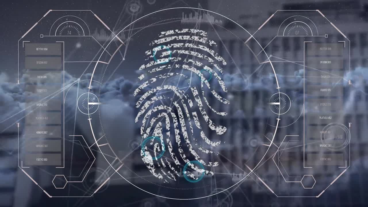 animación de la red de conexiones con escaneo de alcance y procesamiento de datos sobre el paisaje urbano