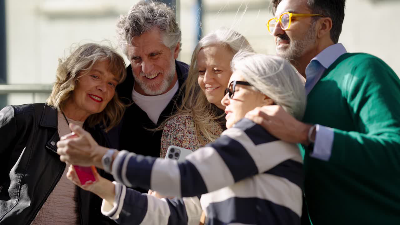 Group of Happy Older People Taking a Selfie