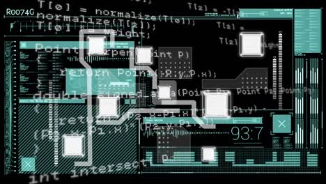 animation of networks of connections and data processing