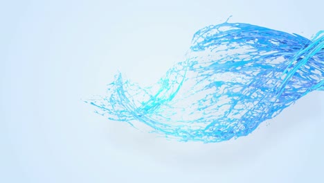 4k splash azul se mueve más allá de la cámara en cámara lenta. animación 3d con luma matte como canal alfa para la simple sustitución del fondo debajo del líquido. para cortar un splash use luma matate. 46