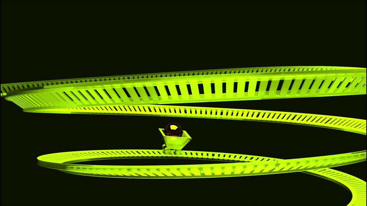 추상적인 네온 녹색 나선형 디자인