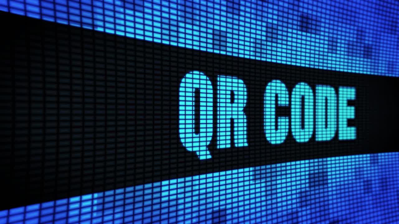 Code and QR Code on Digital Display