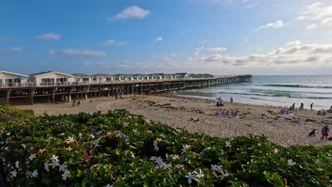 Vista-De-La-Playa-Pacífica-Del-Muelle-Desde-La-Pasarela-Peatonal