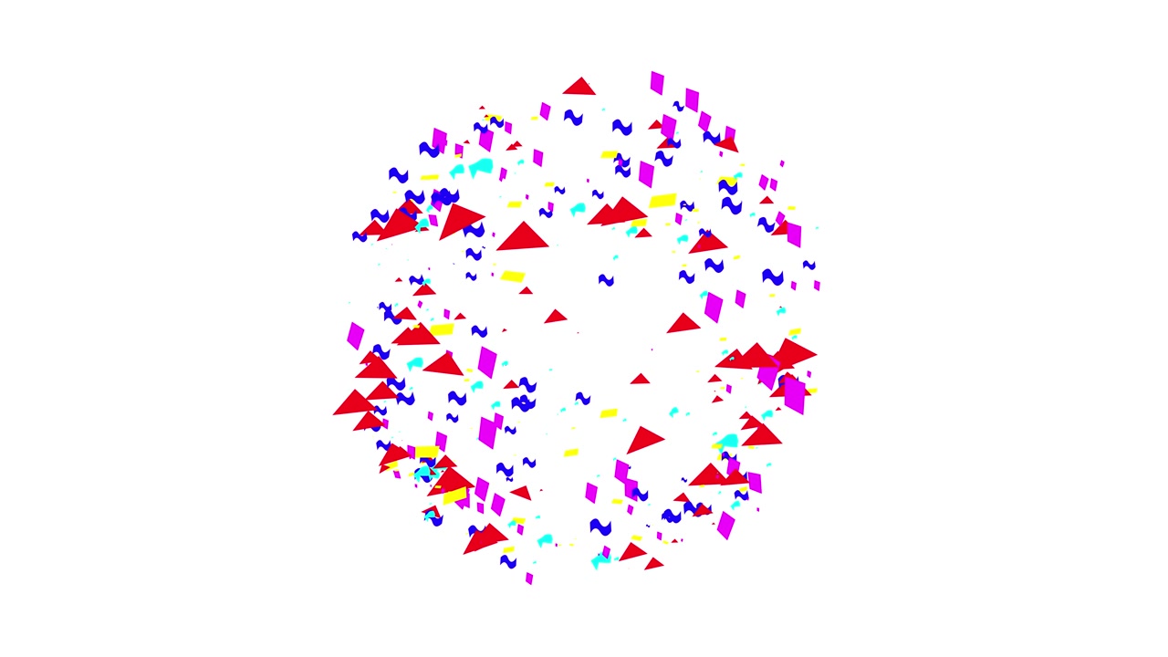 Coriandoli colorati che esplodono su sfondo bianco