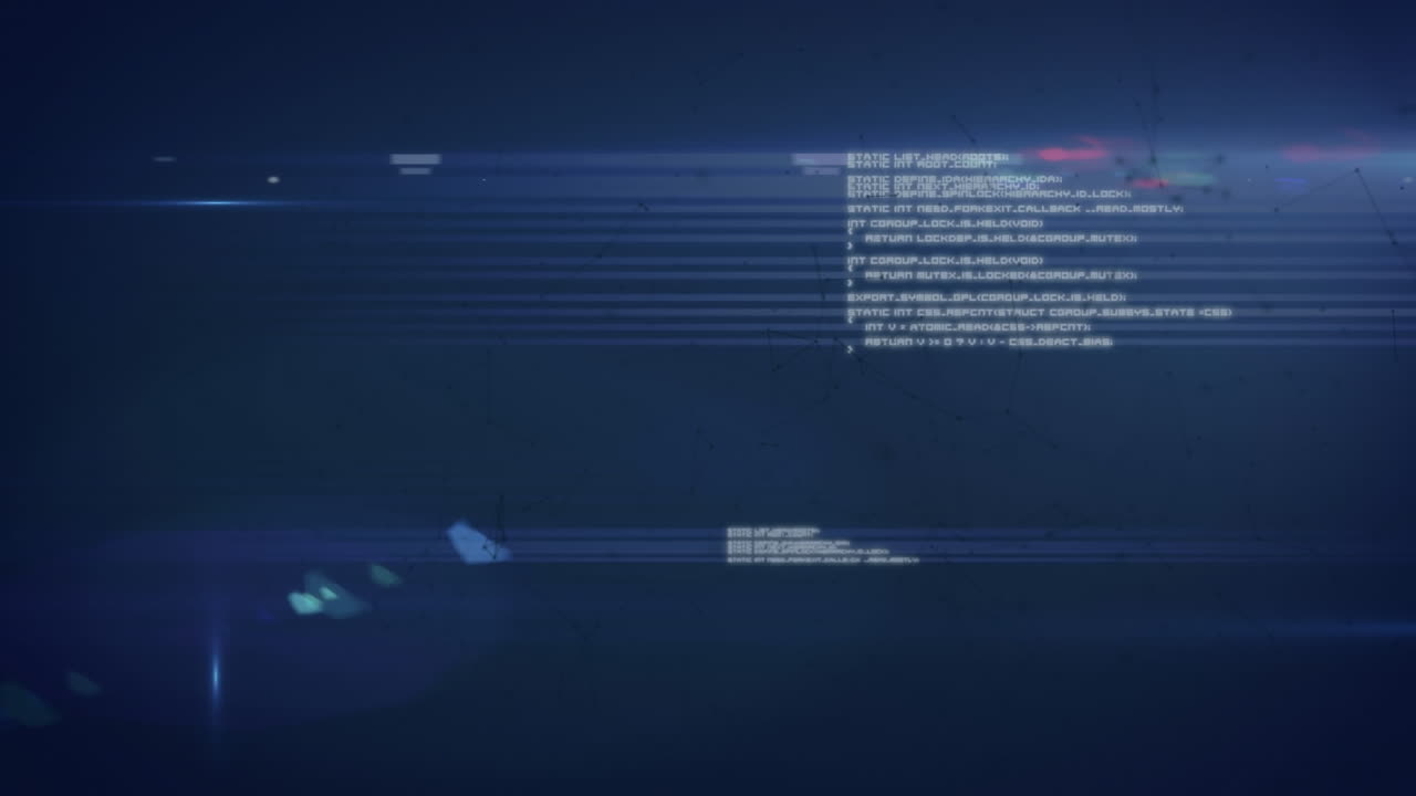 animación del procesamiento de datos sobre luces brillantes