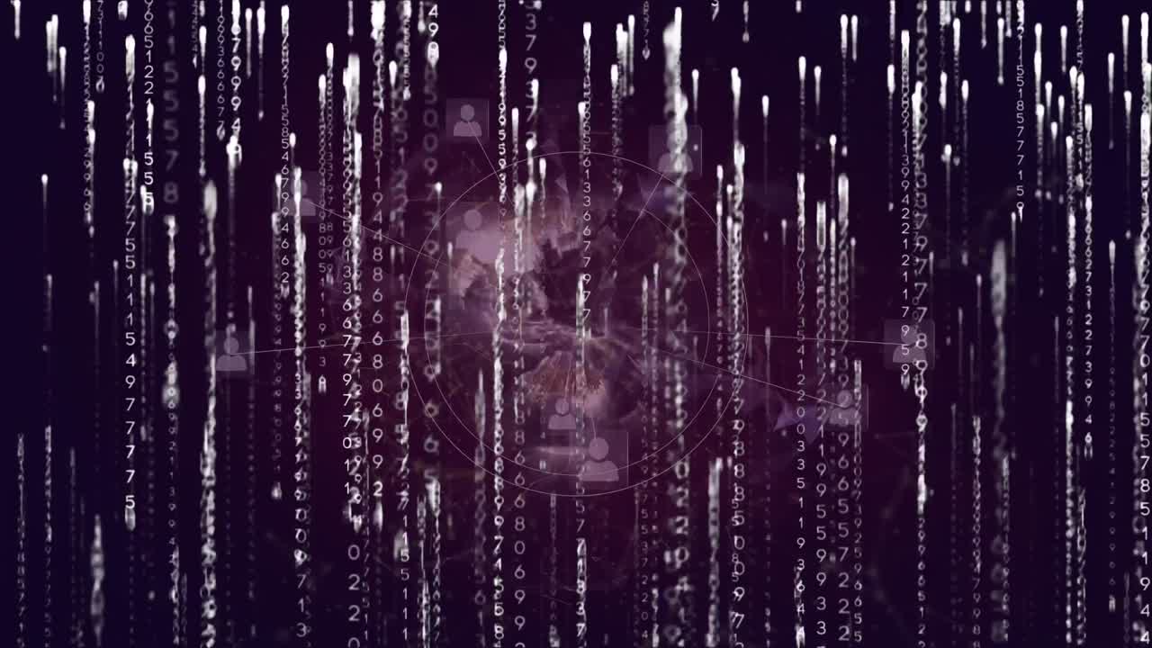 Animation of network of connections over binary coding