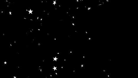 animation of christmas stars falling over black background