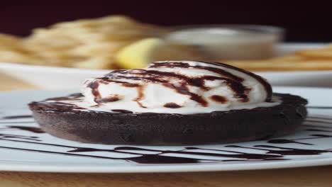 chocolate lava cake with ice cream