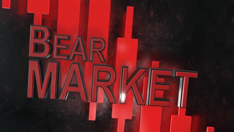 bear market share stock prices fall 3d title animation for stock market