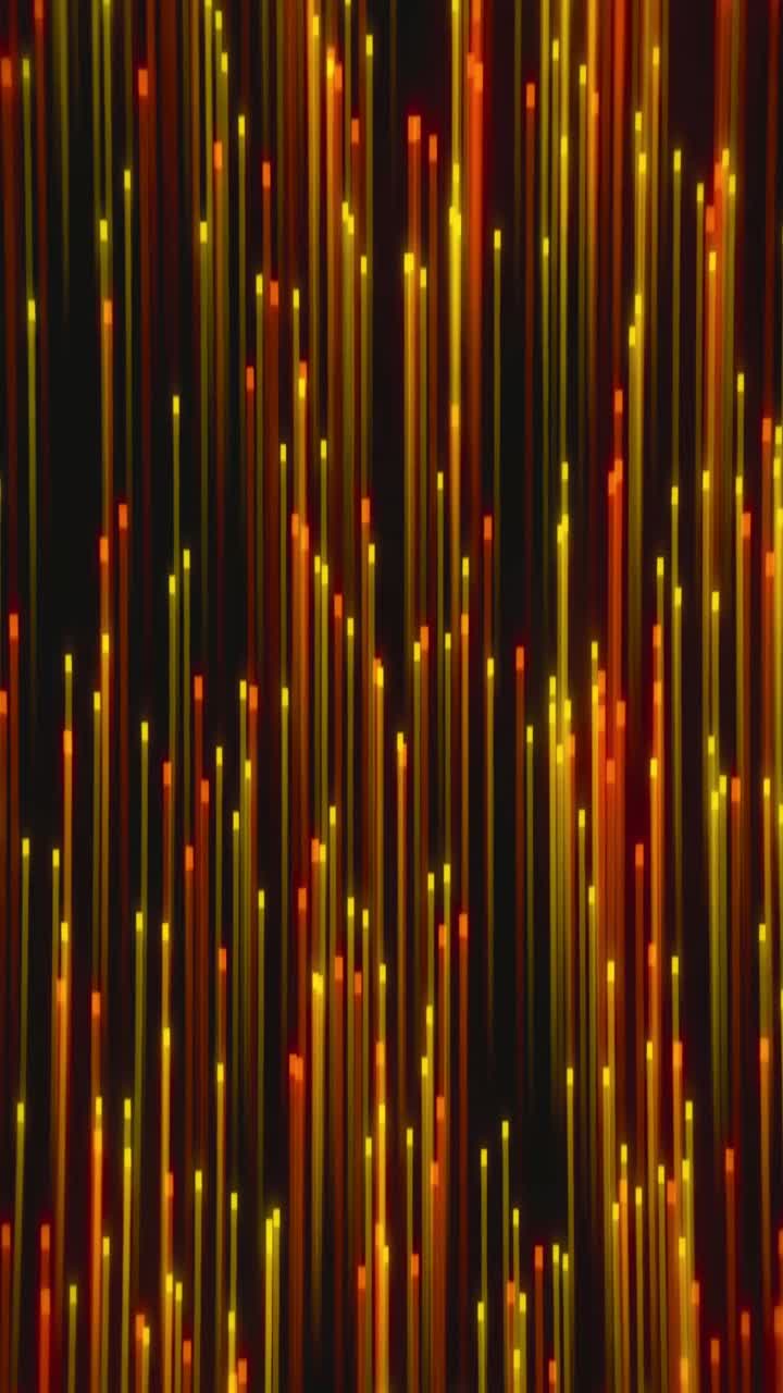 Abstract Glowing Orange and Yellow Vertical Lines Moving Upwards