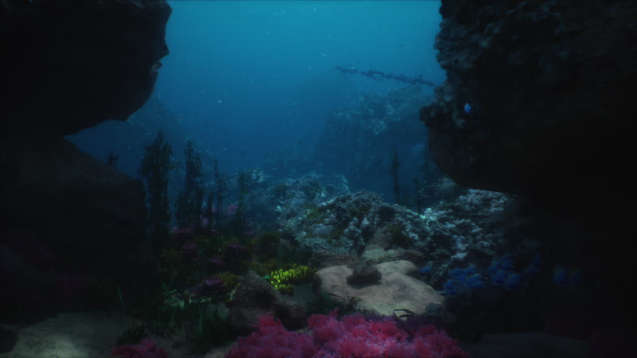 Escena de arrecife de coral submarino