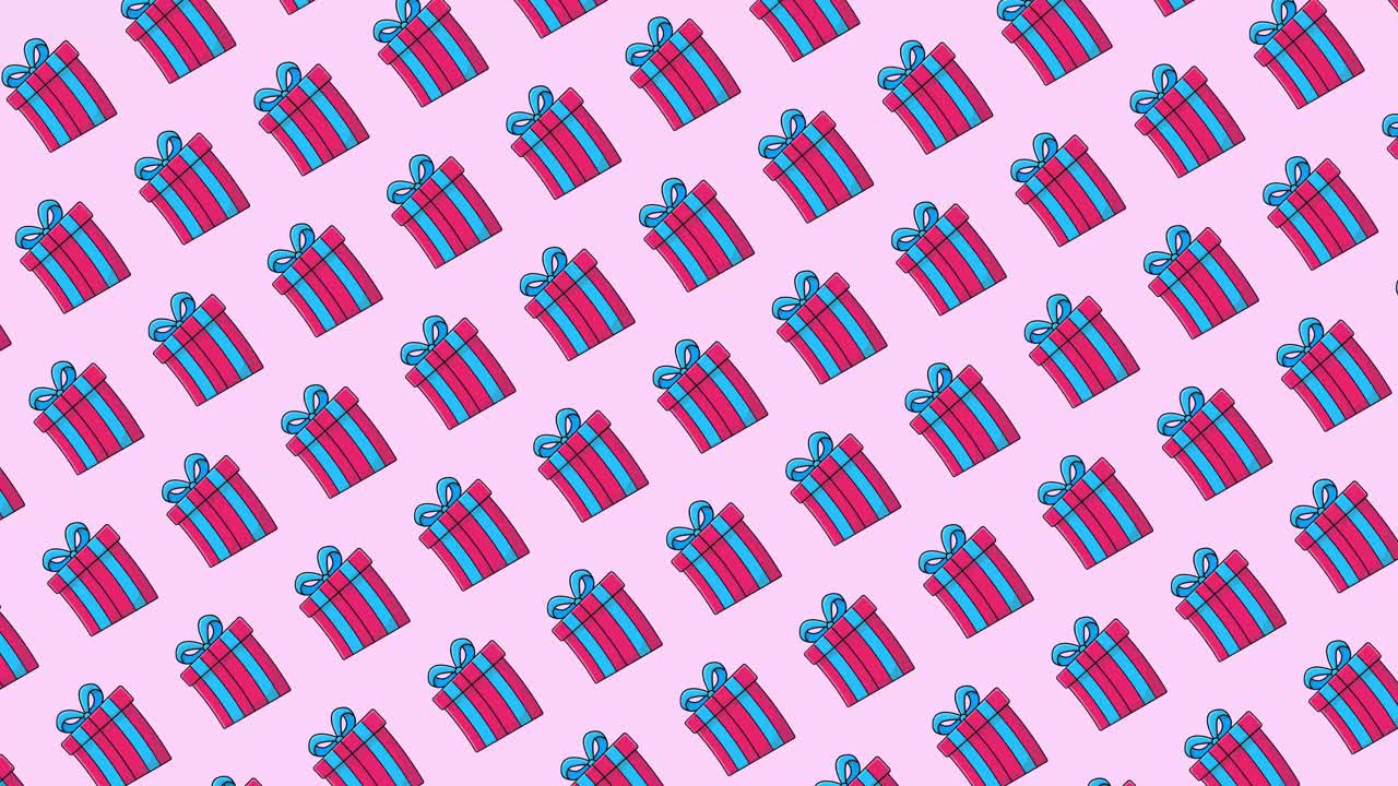 Animazione di scatole regalo dei cartoni animati con loop continuo