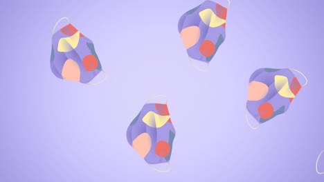 animación de máscaras faciales sobre un fondo púrpura