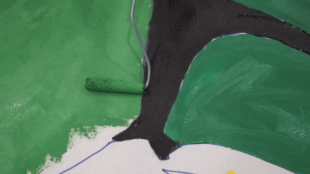 브러시에서 녹색 색상