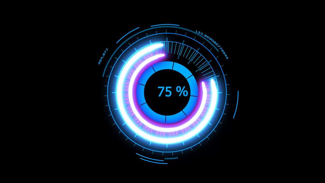 medidor de energía digital de neón azul para anuncios de banner y análisis