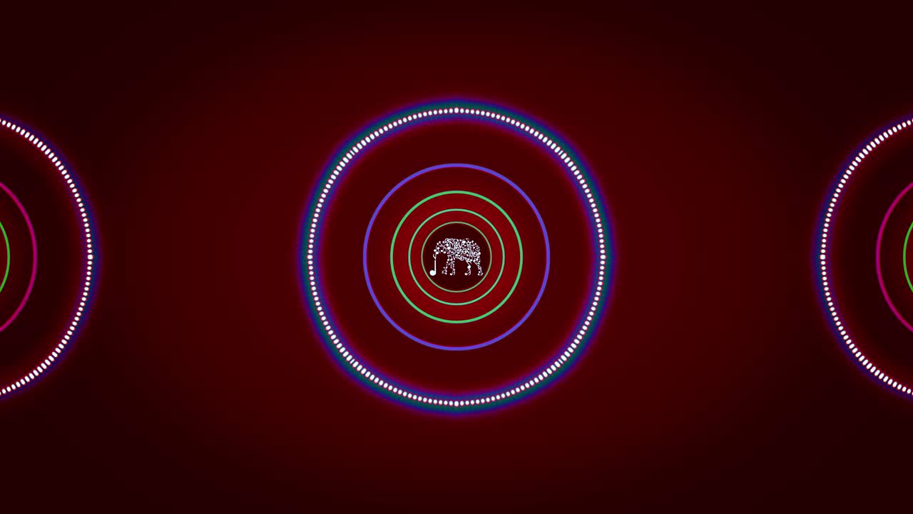 visualizador de música abstracta con motivo de elefante