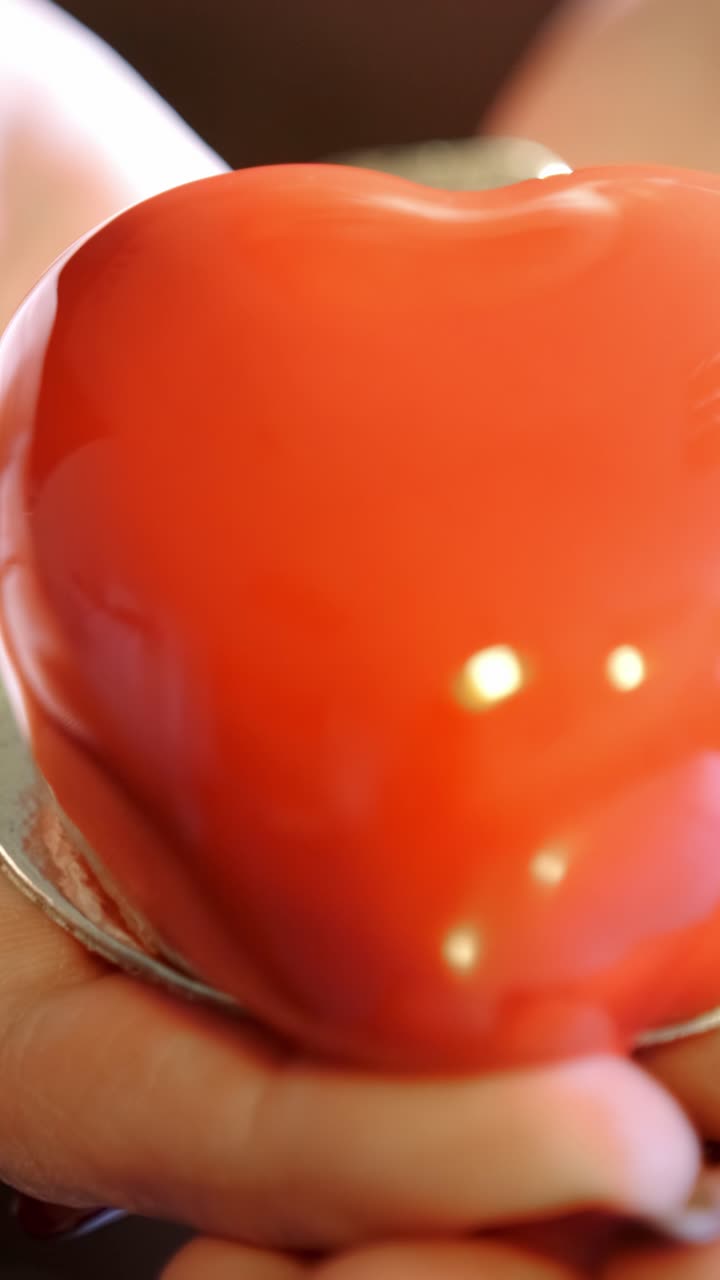 Close-up of a Heart-Shaped Dessert