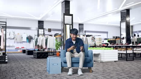 hombre comprando en línea en una tienda de ropa